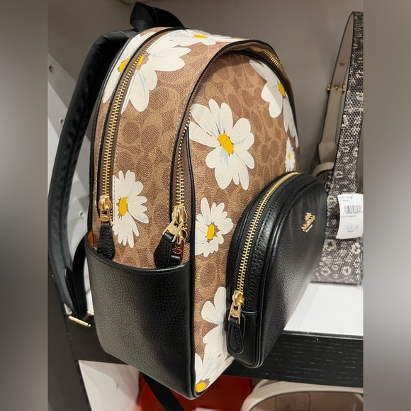 NWT coach Court Backpack In Signature Canvas With Floral Print - Picture 4 of 8